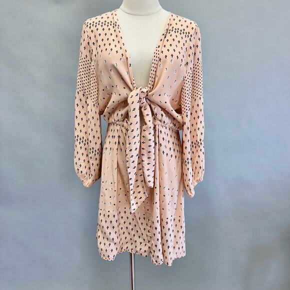 Faithfull The Brand Anthropologie Trinidad Dress Mieke Print Pink Rose Size XL